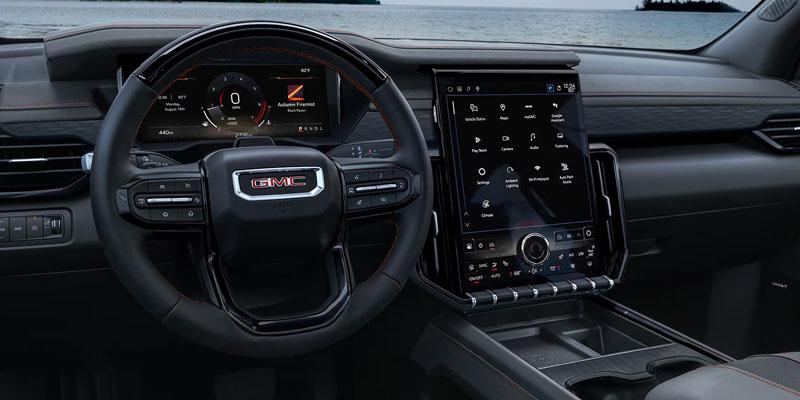 GMC Acadia cabin featuring spacious seating and modern dashboard design